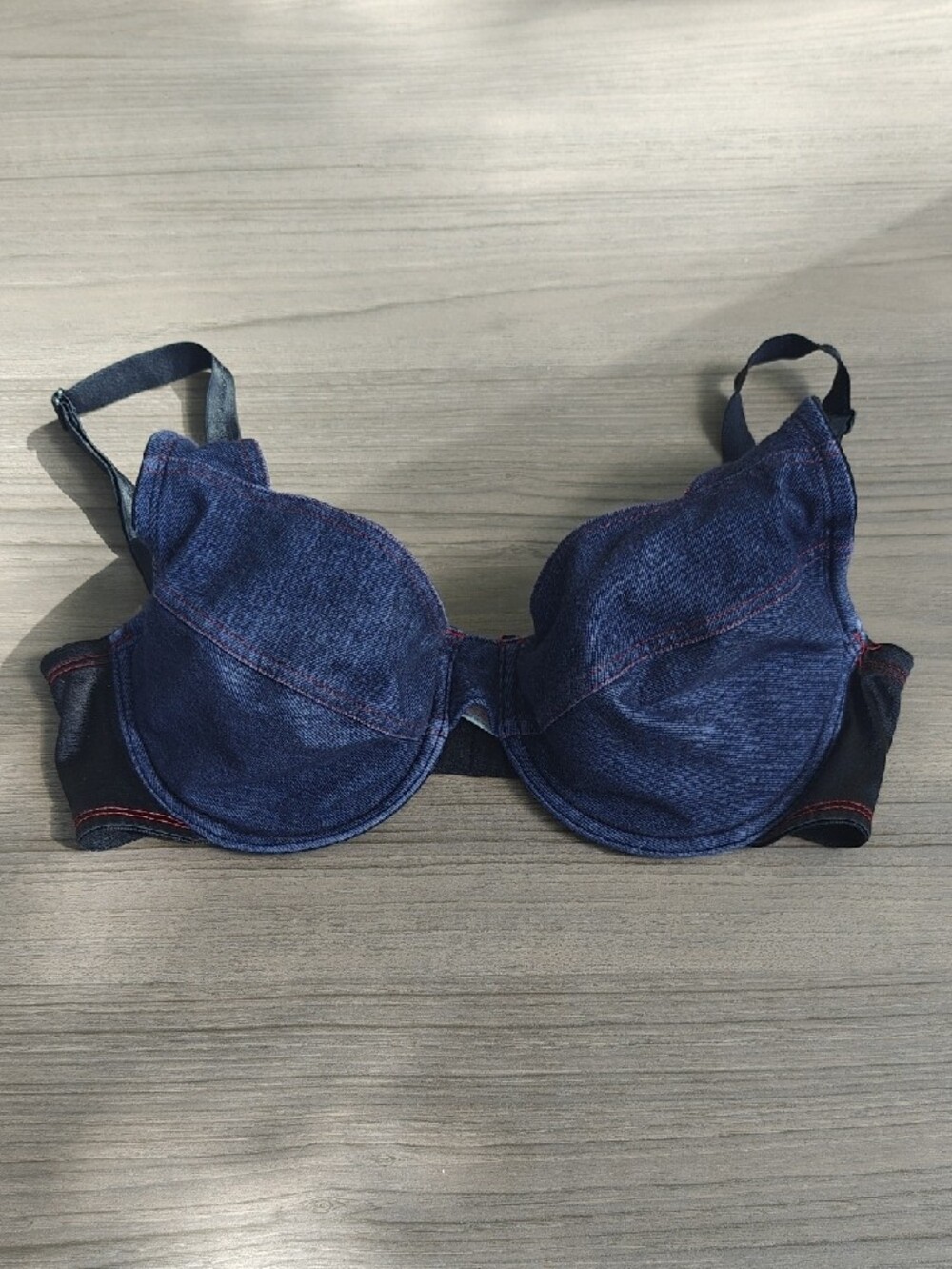 Y2K Request Blue Denim-Style Underwire Bra C